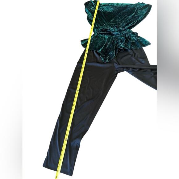 Vintage teal green and black romper by Vicky Vaughn Medium - Picture 4 of 6